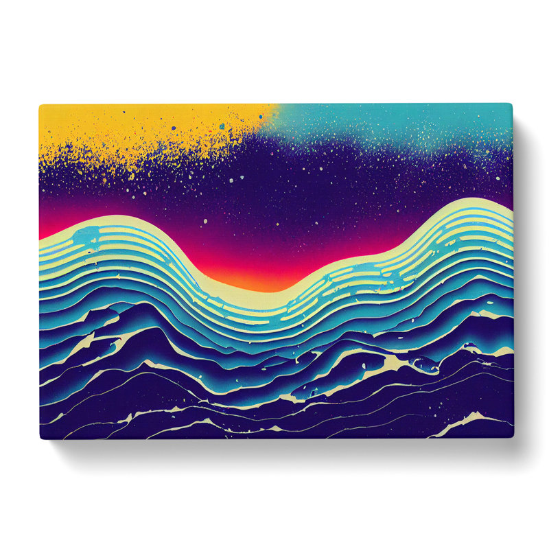 Ocean Art Abstract Splash - Wrapped Canvas, 50cm H x 76cm W x 3cm D