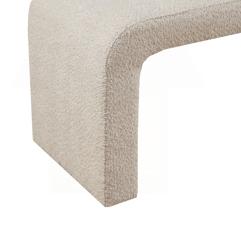 Beige Boucle Waterfall Bench