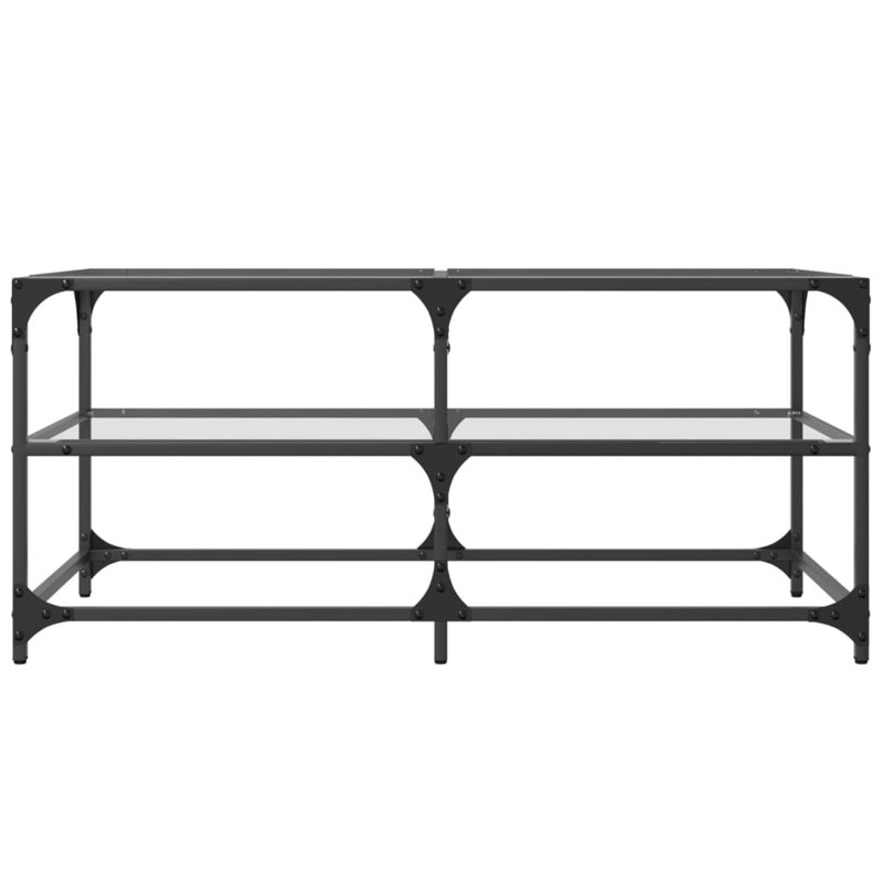 Daelon Coffee Table with Storage, 45cm H x 98.5cm L x 50cm W, Transparent