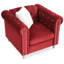 Fauteuil d'appoint Latonya en velours bourgogne-1593258127