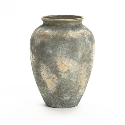 Rustic Gold and Brown Terracotta  Tall Urn Vase