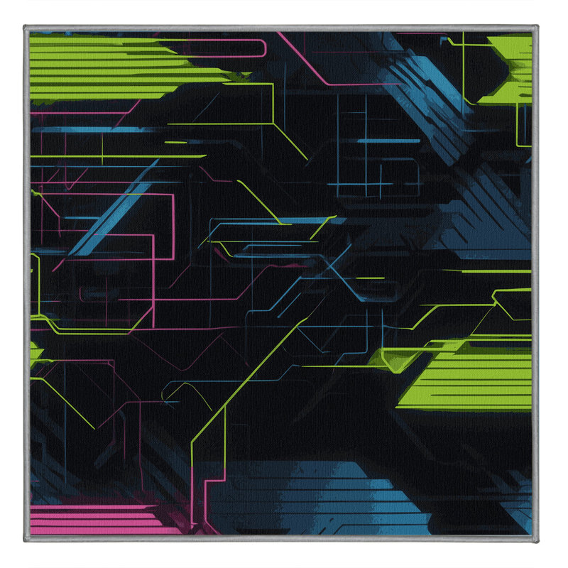 Glitch Pulse Rug, Square 5'