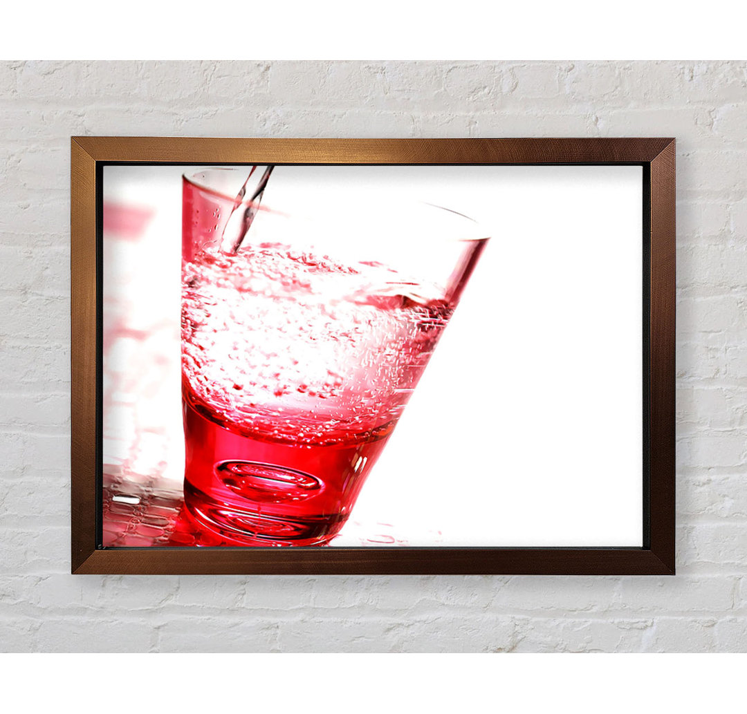 Rosa Glas Wasser Gerahmter Druck