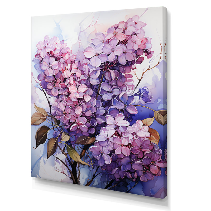 Lilacs Flow Grace I sur toile, H 40 po x l 30 po x P 1,5 po, Toile tendue