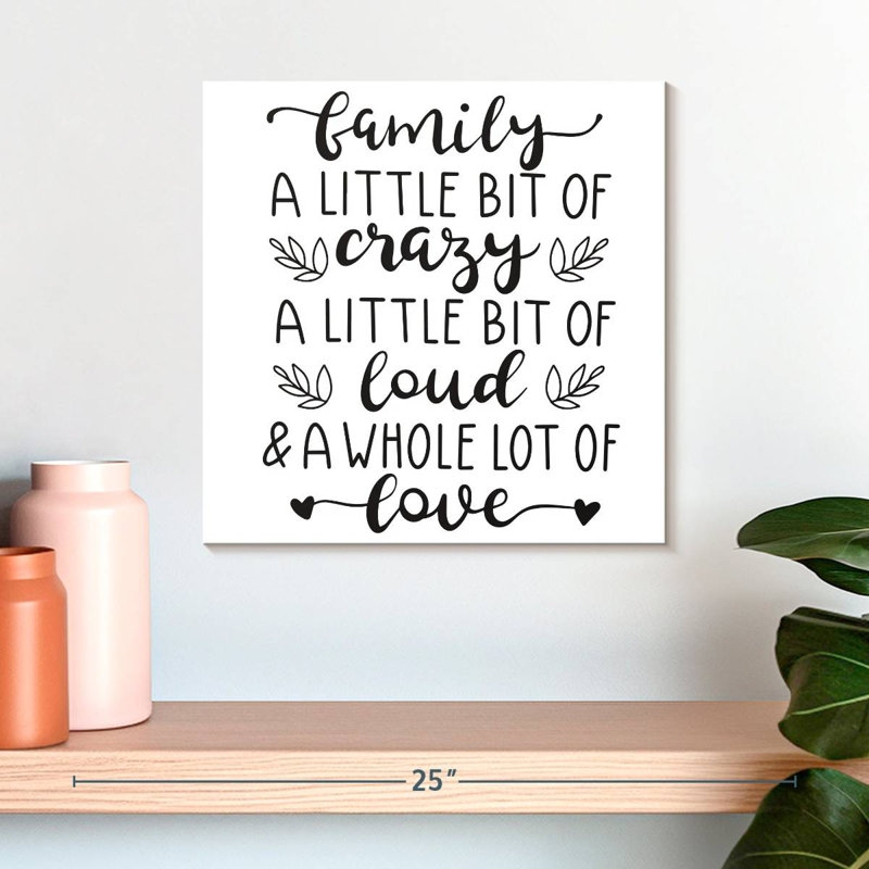 Tergel «Crazy Family Love», typographie, H 16 po x l 16 po