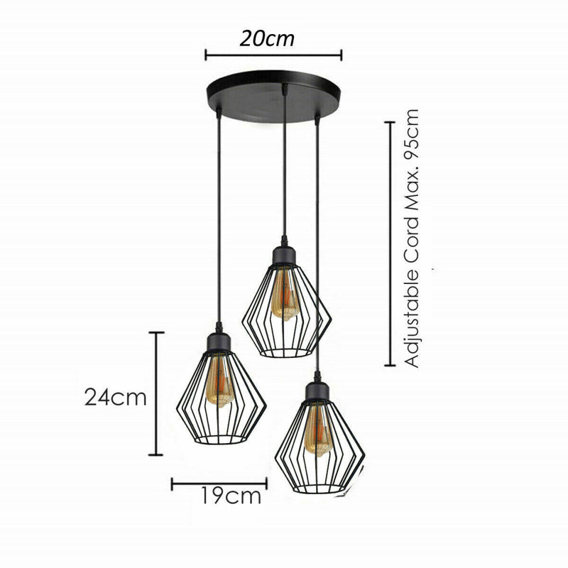Augustin 3 - Light Black Pendant