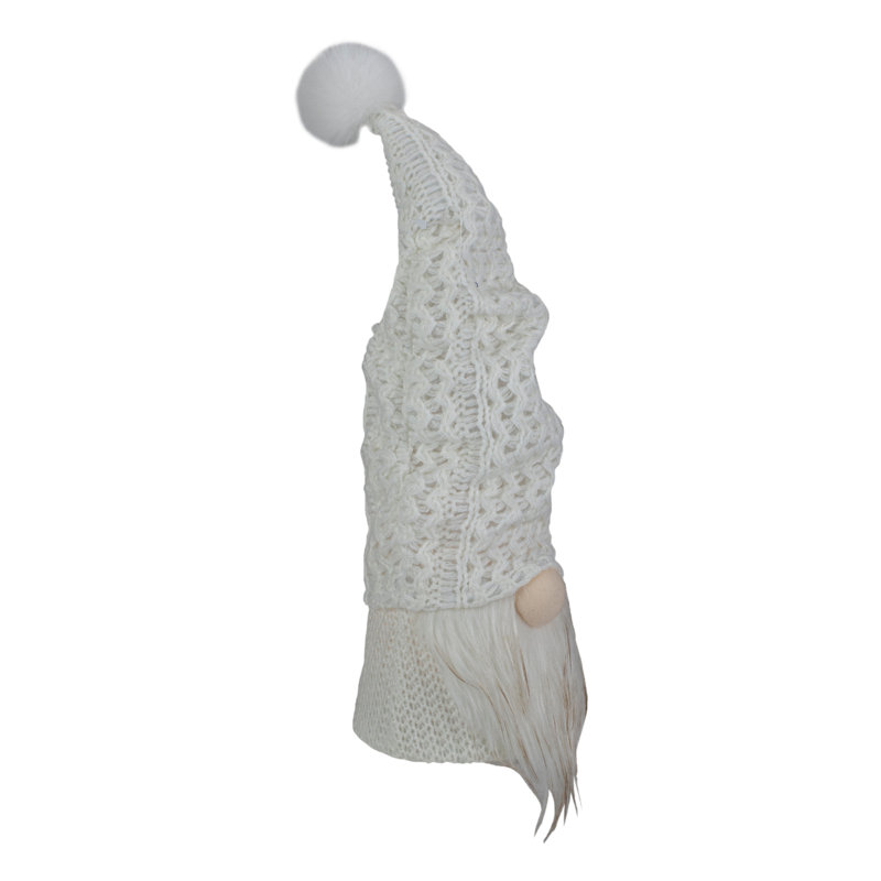 Figurine de Noël en tricot blanc 16 "à lumière DEL