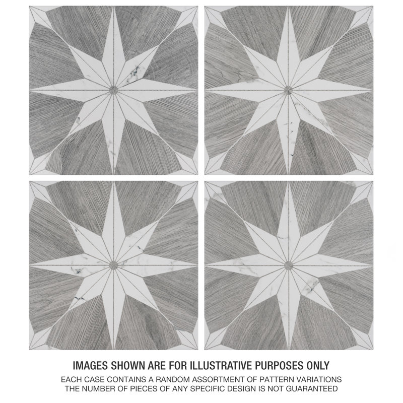 Llama Stella Loire Verso 10" x 10" Porcelain Marble Look Wall & Floor Tile, Verso Silver Smoke