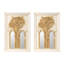 Miroir mural Mid-Century 20,1 x 2 x 29,9 po avec détails feuille d'or, ensemble de 2