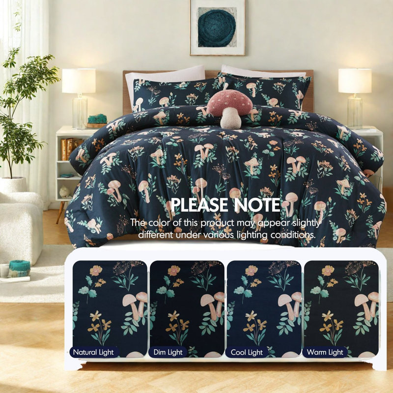 Comfortable Bedding Sets, Microfiber Premium Quality, Whimsical Floral Design For Home