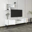 Meuble télé moderne blanc avec tablette murale, 55,1 po x 17,6 po x 11,6 po | 100% panneau de particules enduit de mélamine, épaisseur: 0,7 po | Design scandinave, solution de rangement élégante pour le salon et les espaces de divertissement-1826067831