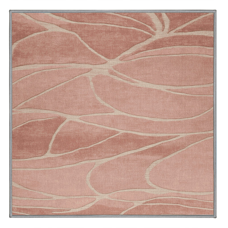 Machine Washable Abstract Brown Area Rug, Square 3'