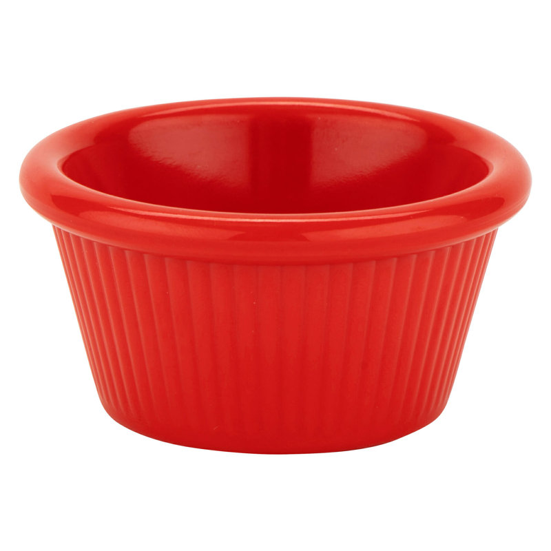 GET Plateaux de cuisson cannelés et mélamine Ramekins, Rouge, 2 oz