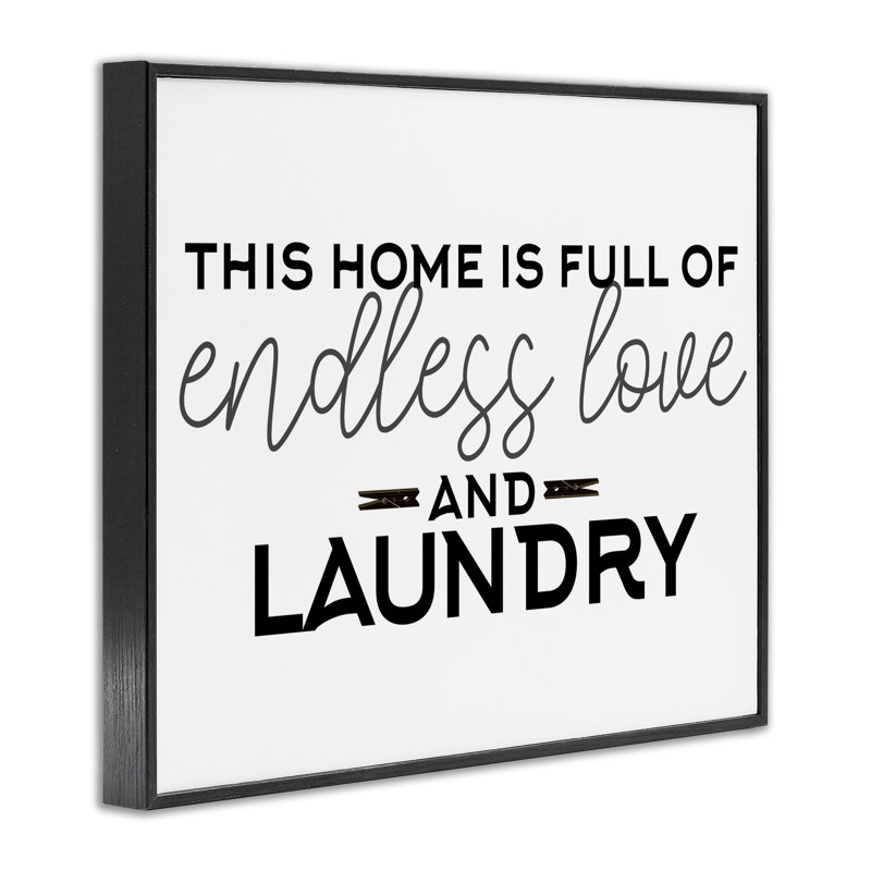 Giclée encadrée «Endless Love & Laundry», design par Kim Allen, H 11 po x l 14 po, Giclée encadrée noir minuit