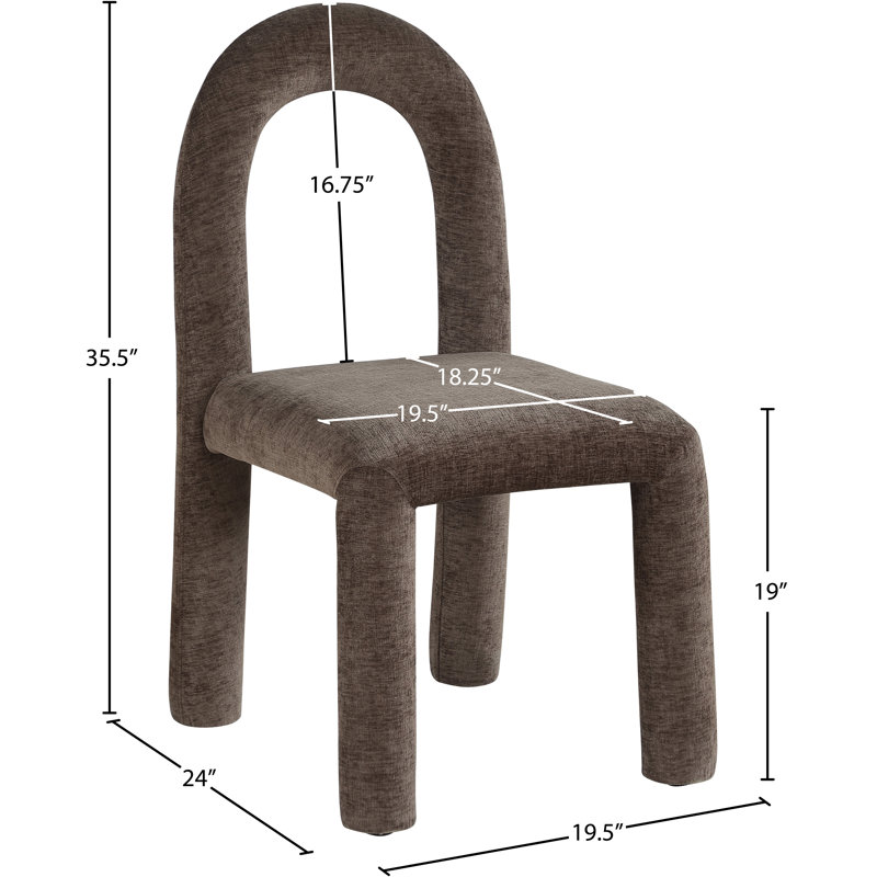 Chaise Amari, Brun, Tissu chenille
