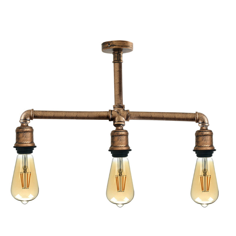 Hinnenkamp Semi Flush Mount, Brushed Copper