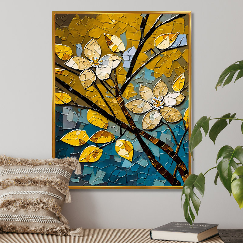 «Bright Blossoming Minimal Wildflowers IV», reproduction d'un seul cadre photo sur toile, H 20 po x l 12 po x P 1 po