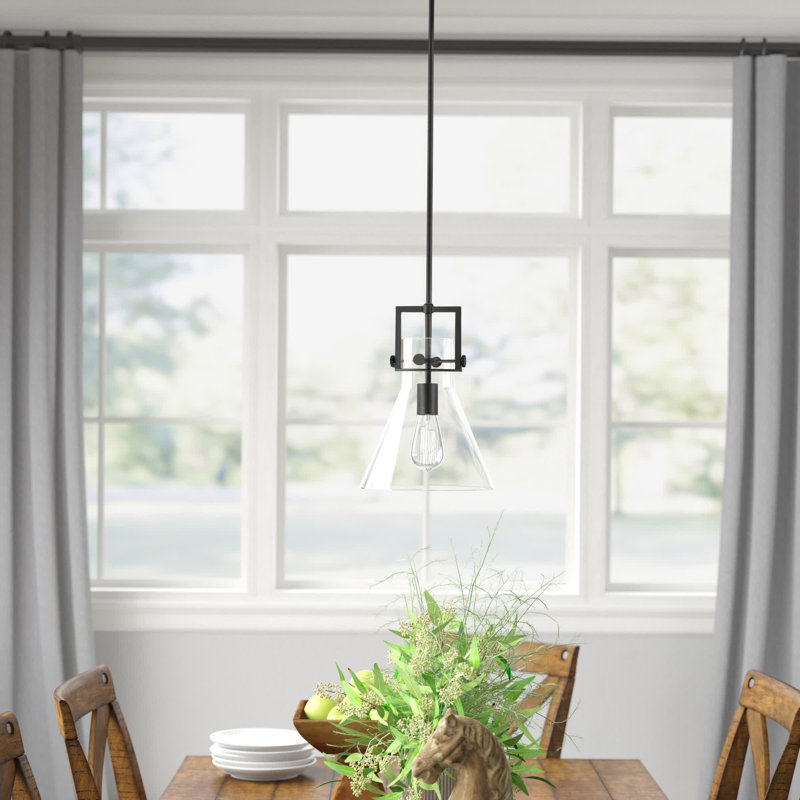 Borgen 1 - Light Single Pendant, Matte Black, 17" H x 14" W x 14" D