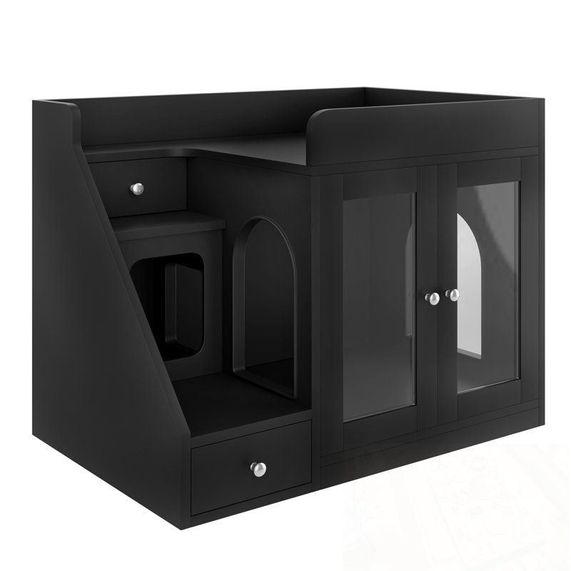 Ingaborg avec 2 tiroirs de rangement, Noir