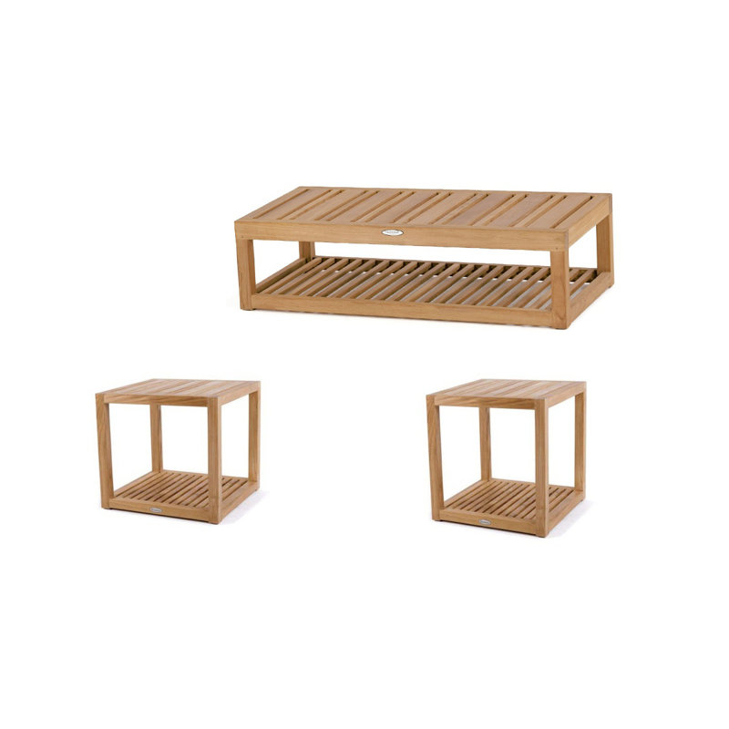 3 - Piece Solid Wood Coffee Table Set