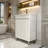 24" Single Bathroom Vanity with Ceramic Top and two Buffer Cabinet Doors