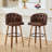 Counter Height Upholstered Swivel Bar Stools Set of 2, Modern Kitchen Island Chairs with Wide Backrest, Solid Wood Legs & Nailhead Trim-932342687-932342685