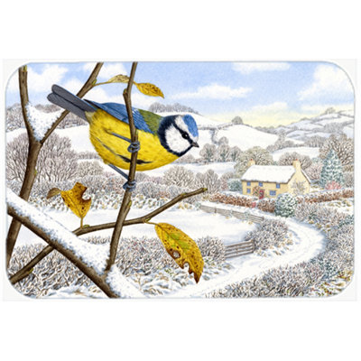 Planche à découper en verre winter caroline Eurasian Blue Tit