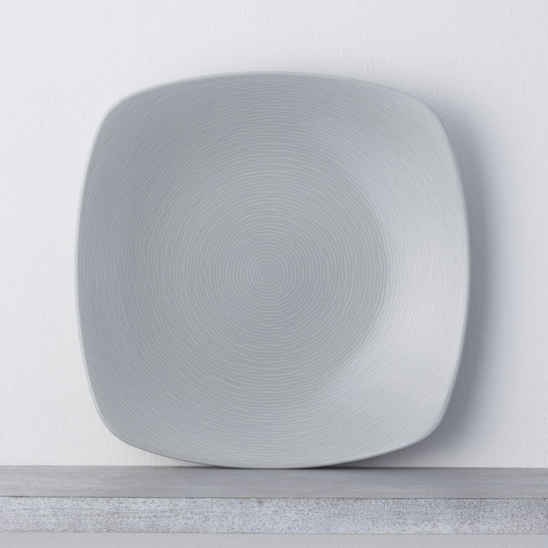 Assiette carrée 11,75 po Noritake, gris