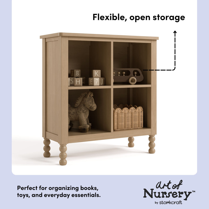 Rio 4 Cube Storage Organizer Bookcase, Driftwood