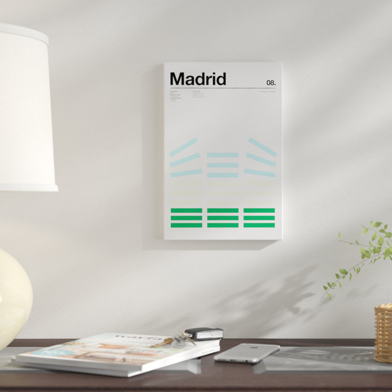 « madrid », impression sur toile, H 12 po x l 8 po x P 0,75 po, Pas de tapis, Toile tendue