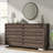  Farmhouse 2 Piece Full Bedroom Set, Platform Bed And 6 Drawer Dresser, Gray-594345211-594345209