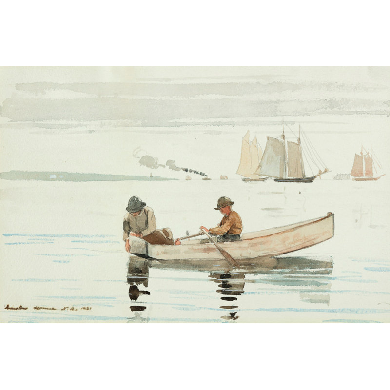 Garçons qui pêchent, port de Gloucester, H 16 po x l 24 po
