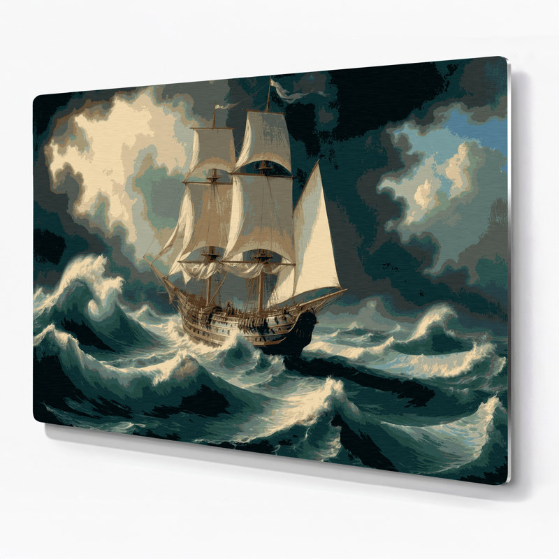 Art mural nautique moderne bleu marine, H 11 po x l 14 po