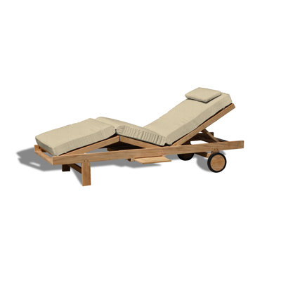 Quincy Outdoor Teak Chaise Lounge