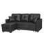 Canapé-lit, canapé modulaire avec lit escamotable, méridienne réversible, canapé modulaire avec rangement, tissu respirant noir, solution pour petit espace, canapé-lit convertible, mobilier de salon, canapé en L-1257942548-1257942549