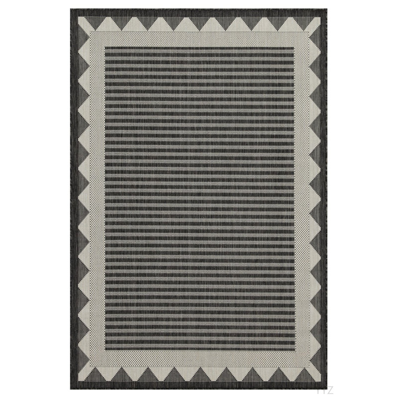 Sunshine GC_HAR2014 Anthracite 2 Ft. 7 In. X 7 Ft. 3 In. Indoor/Outdoor Area Rug, Runner 2'7" x 7'3"