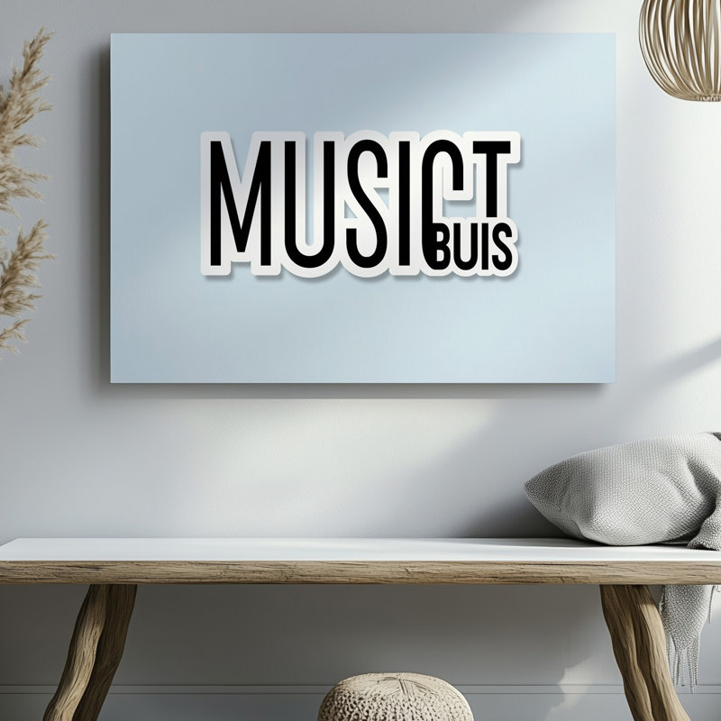 Toile, "Design A Minimalist Design", avec une typographie audacieuse, art mural sur fond clair, H 11 po x l 14 po