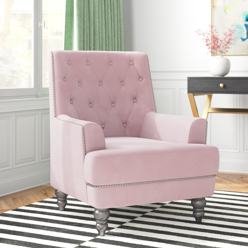 Zaria Velvet Armchair, Pink