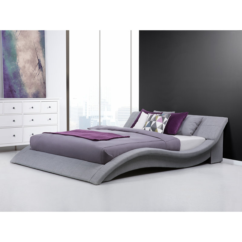 Robbie Upholstered Velvet Sleigh Bed, Black, Super King (6')