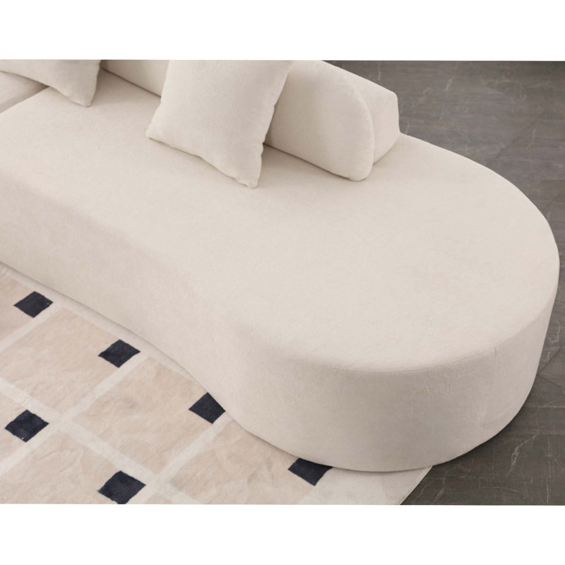 Canapé 4 places en tissu éponge, Beige
