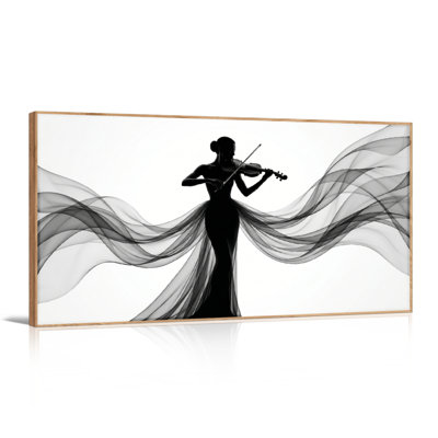 Ensemble de 1 toile murale Silhouette Musique