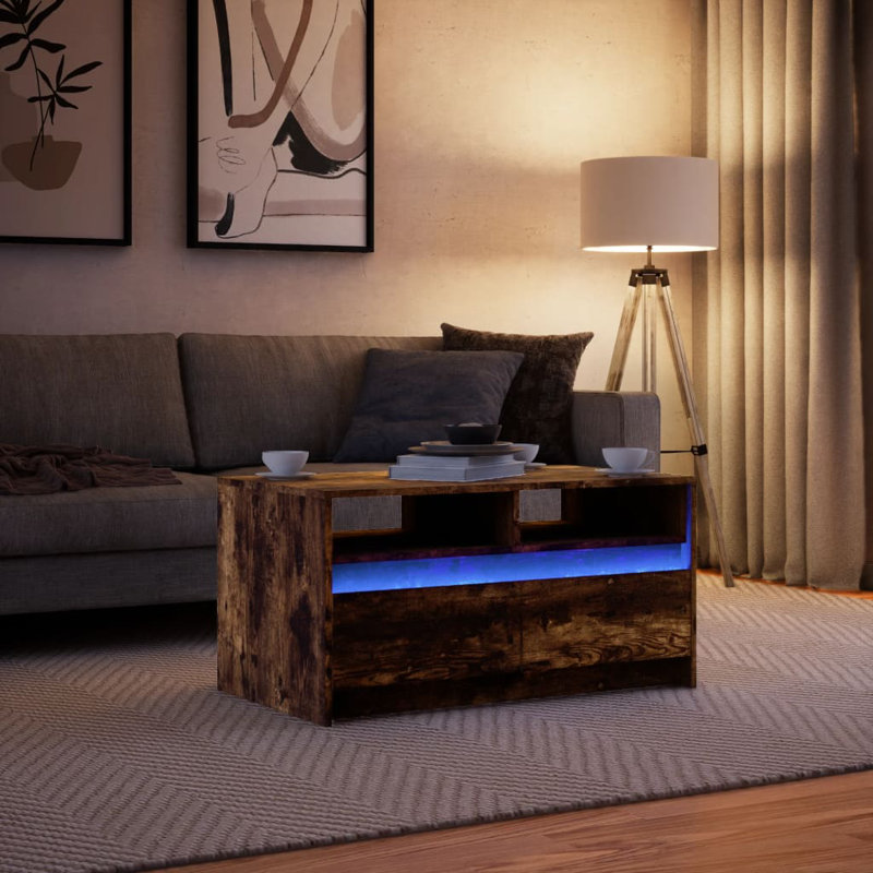 Crisol Coffee Table with Storage, Smoked Oak