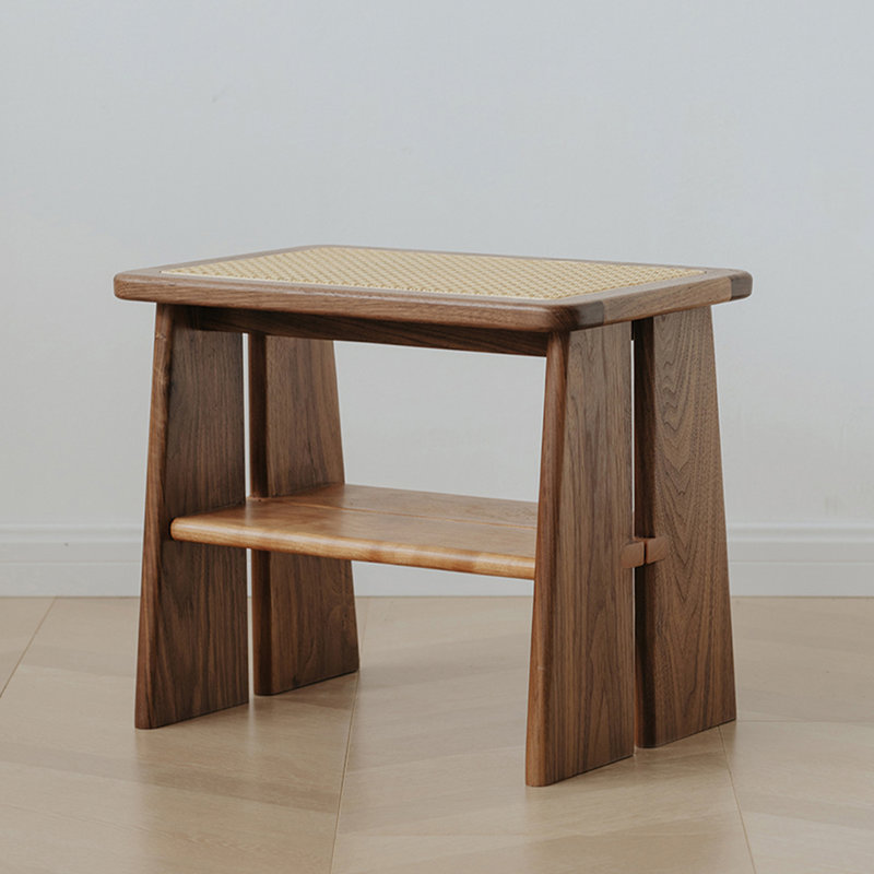 Repose-pieds et tabouret en noyer noir moderne et minimaliste