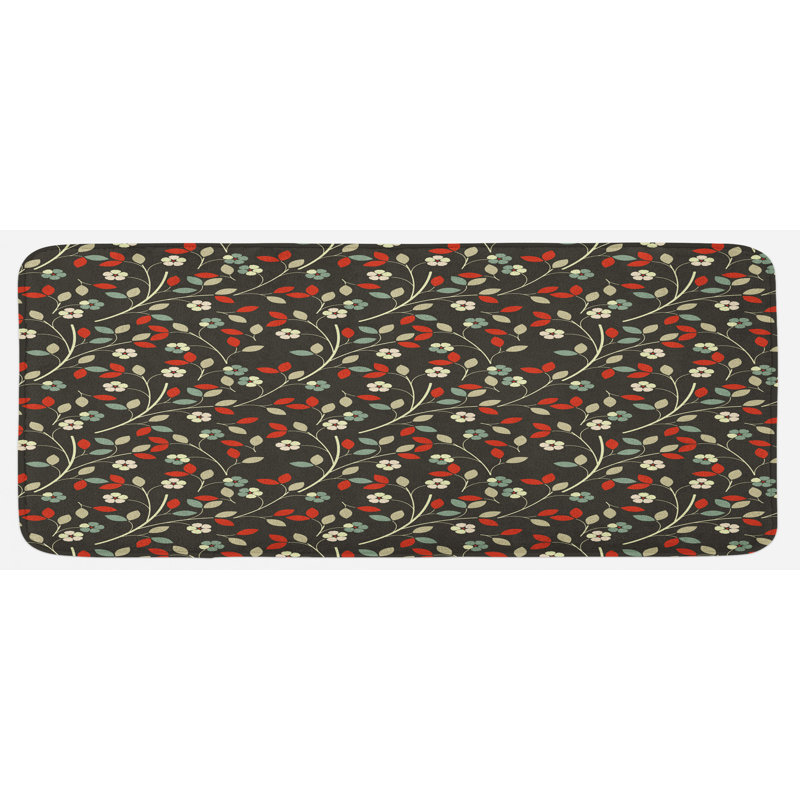 Cottage / Country Floral Synthetic Kitchen Mat