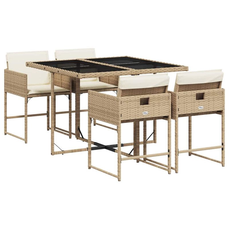 Patio Dining Set with, Cream White, Beige
