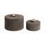 Sagebrook Home 2-Pieces Harare Suede Boxes With Stone Knob, Gray