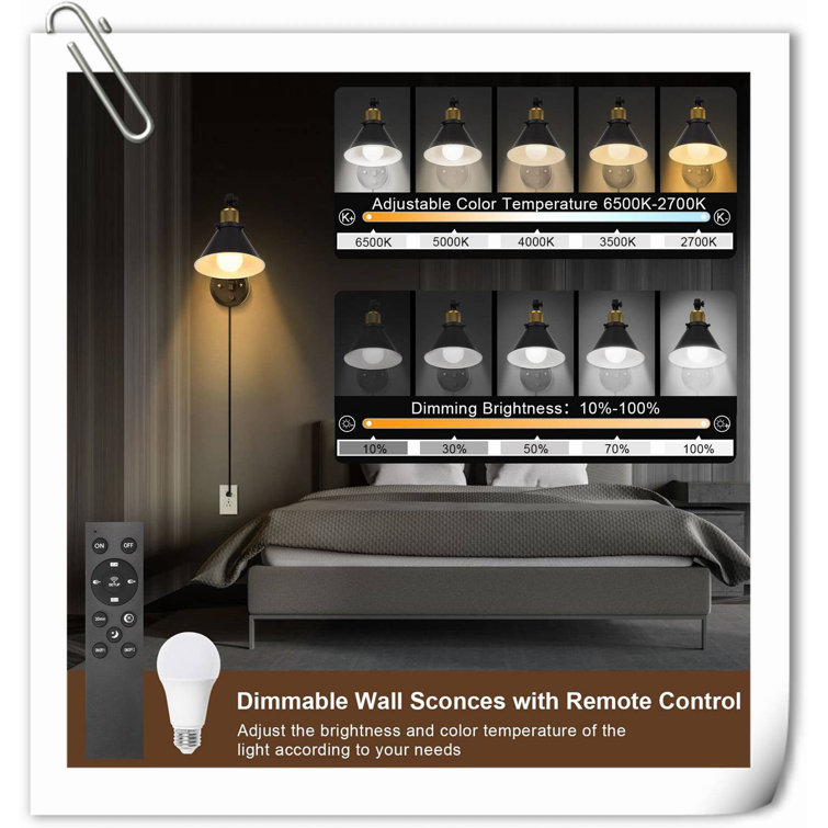 Swayder Brass LED Plug-in Swing Arm Sconce
