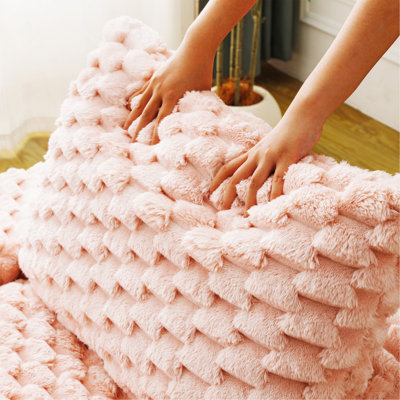 Causeuse polyvalente modulaire en velours moelleux avec méridienne inclinable droite et siège convertible face à face, rose