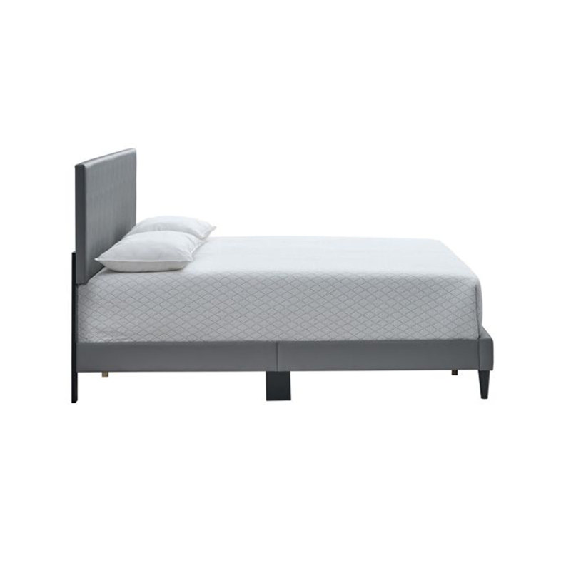 Grand lit Baron (matelas non inclus), Gris clair, Grand