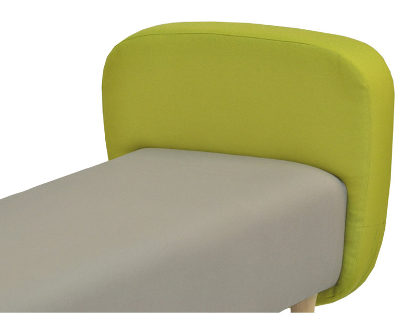 Wzór Upholstered Chaise Lounge, Grey and lime green